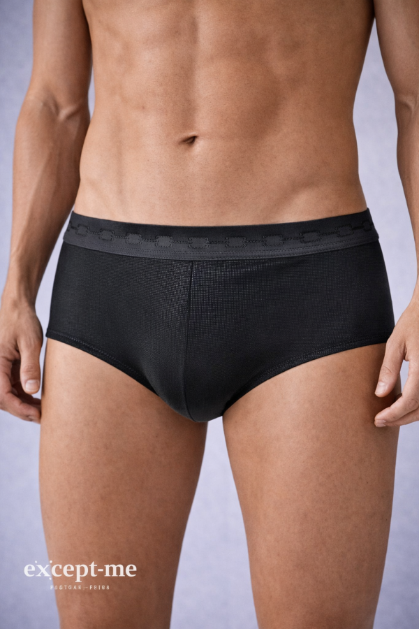 Slip de Bain enduit noir double usage