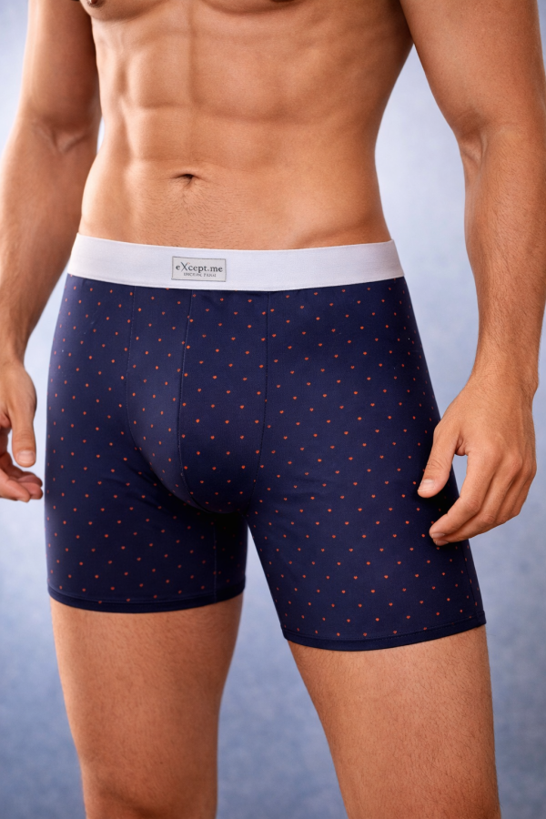 Boxer marine plumetis cuivre