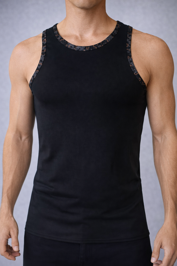 Débardeur Noir Homme – Finitions Army