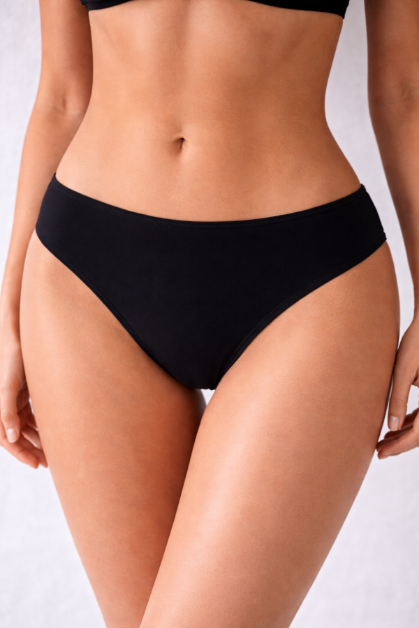 Bas de bain culotte emboîtante – Microfibre noire