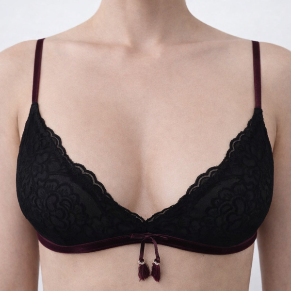 Soutien-Gorge Sans Armature en Tulle Floqué & Doublure Soie – L’Épure Sensuelle (Copie)